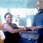 Lesedi HBC Ptoject, Glen Cowie receives a laptop